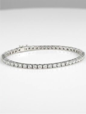 925 Silver, 11.7CTW Moissanite Tennis Bracelet